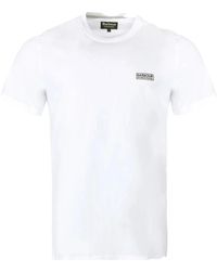 Barbour - Tops ,Wit ,Katoen Witte Iconische T-Shirt Met Logo - Lyst