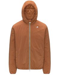 K-Way - Jassen ,Oranje ,Polyester Jack Plain Warm Jacket - Lyst