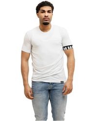 DSquared² - Tops ,Wit ,Katoen T-Shirt Met Ronde Hals - Lyst
