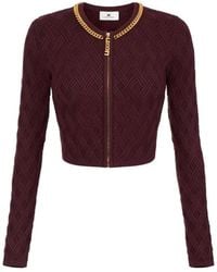 Elisabetta Franchi - Diamantgebreid Vest Met Juweeldetails - Lyst