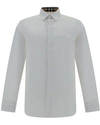 Burberry - Geborduurd Logo Slim Fit Casual Overhemd - Lyst
