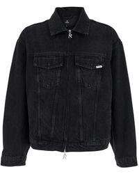 Represent - Jassen ,Zwart ,Denim Zwarte Denim Jas - Lyst