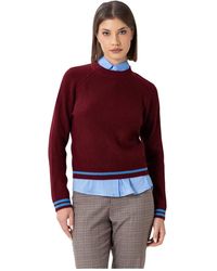 Kocca - Truien & Vesten ,Rood ,Trui Met Strepen En Gebreid Effect - Lyst