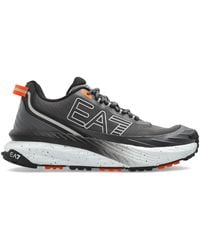 EA7 - Schoenen ,Zwart ,Leer Sportschoenen Met Logo - Lyst