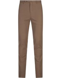 PT Torino - Braune Hose Mit Modal Und Baumwolle - Lyst