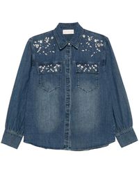 iBlues - Overhemden ,Blauw ,Katoen Iblaggravi Shirt - Lyst