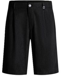 Strellson - Korte Broeken ,Zwart ,Polyester Lichtgewicht Stoffen Shorts Met Plooitjes - Lyst