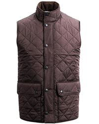 Barbour - Jassen ,Bruin ,Leer New Lowerdale Gilet - Lyst