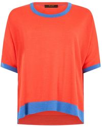 Moorer - Truien & Vesten ,Oranje ,Wol Rondgebreide Trui - Lyst