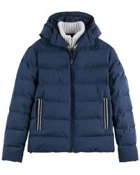 Fay - Jassen ,Blauw ,Leer Double-Front Down Jacket - Lyst