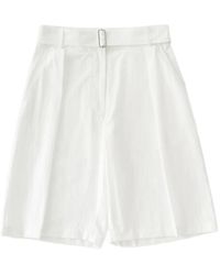 Studio Nicholson - Korte Broeken ,Wit ,Katoen Creon Belted Pleated Short - Lyst