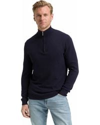 Tom Tailor - Zip-Kragen-Pullover - Lyst