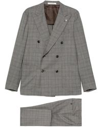 Tagliatore - Kostuums ,Grijs ,Wol Wollen Double-Breasted Pak - Lyst