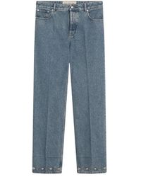 Valentino - Jeans ,Blauw ,Denim Denim Broek Met Cabochons - Lyst