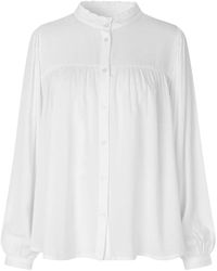 Lolly's Laundry - Overhemden ,Wit ,Witte Shirt Met Pofmouwen - Lyst