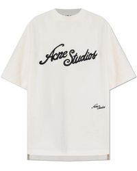 Acne Studios - T-Shirt Met Geborduurd Logo - Lyst