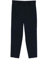 Circolo 1901 - Broeken ,Blauw ,Leer Cropped Broeken - Lyst