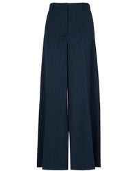 N°21 - Pantaloni palazzo blu+grigi con zip - Lyst