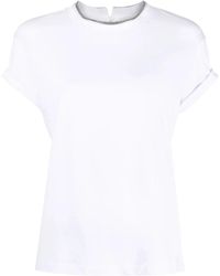 Brunello Cucinelli - Witte T-Shirts En Polo's Met Kettingdetail - Lyst
