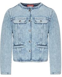 DIESEL - Jassen ,Blauw ,Denim De-Grafy-S Denim Jacket - Lyst