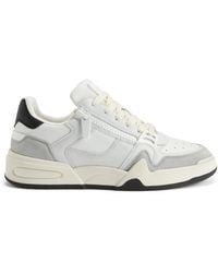 Giuseppe Zanotti - Schoenen ,Wit ,Leer Double Zip Low Sneaker - Lyst