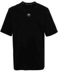 Marine Serre - Schwarzes crescent moon baumwoll t-shirt - Lyst