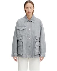 Maison Kitsuné - Jassen ,Grijs ,Denim Denim Barn Jacket - Lyst