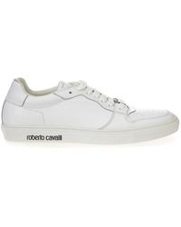 Roberto Cavalli - Weiße leder-sneakers - Lyst