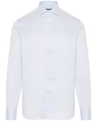 Canali - Baumwollhemd Mit Mikromuster-Design - Lyst