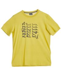 Paul Smith - Tops ,Geel ,Katoen T-Shirt Logo Onda - Lyst