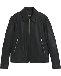 BOSS - Leather Jackets - Lyst