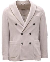 Circolo 1901 - Jassen ,Corduroy Double-Breasted Jas Platinum - Lyst