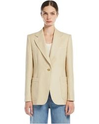 Weekend by Maxmara - Blazer-Jacke Aus Baumwolle Und Leinen - Lyst
