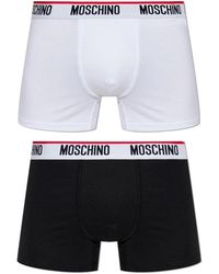 Moschino - Ondergoed ,Zwart ,Katoen Cotton Boxer Briefs 2-Pack - Lyst