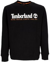 Timberland - Hoodies & Sweatvesten ,Zwart ,Katoen Sweatshirt Met Ronde Hals - Lyst