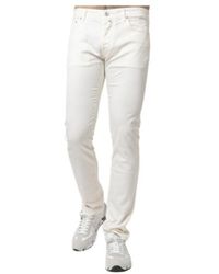 Jacob Cohen - Off-White Baumwoll-Canvas Jeans - Lyst
