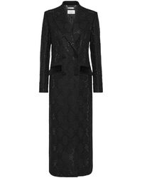 Philipp Plein - Jassen ,Zwart ,Katoen Maxi Coat Strass Monogram - Lyst