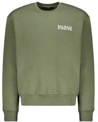 Balmain - Hoodies & Sweatvesten ,Groen ,Katoen Katoenen Sweatshirt Met Logo - Lyst