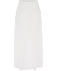 Guess - Rokken ,Wit ,Katoen Elegante Katoenen Klokrok - Lyst