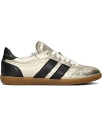 Stefano Lauran - Goldene Wildleder Damen Sneakers - Lyst