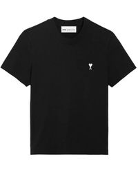 Ami Paris - T-Shirt Van Katoenen Jersey Met Korte Mouwen - Lyst