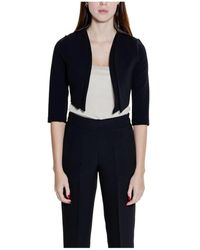 Rinascimento - Jassen ,Zwart ,Polyester Zwarte Bolero Shrug Met Driekwart Mouwen - Lyst
