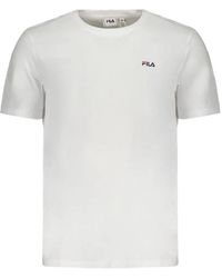 Fila - Tops ,Wit ,Katoen Klassiek Logo Print T-Shirt - Lyst