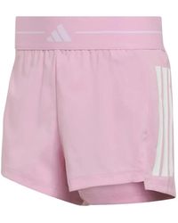 adidas - Fitness ,Roze ,Polyester Hyperglam 3-Stripes Woven Shorts - Lyst