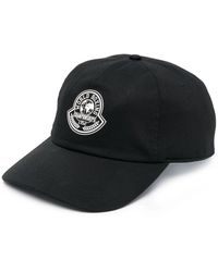 Moncler - Accessoires ,Zwart ,Katoen Logo Katoenen Baseballpet - Lyst