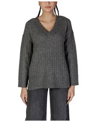 Vila - V-Neck Knitwear - Lyst