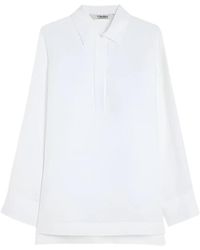 Max Mara - Leinen Poloshirt Mit Asymmetrischem Saum - Lyst