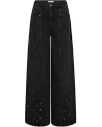 co'couture - Wijde Eyelet Jeans Met Stoere Details - Lyst