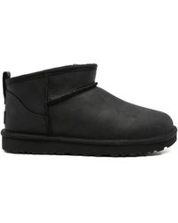 UGG - Schoenen ,Zwart ,Leer Klassieke Ultra Mini Leren Enkelboots - Lyst