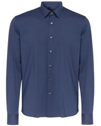 Rrd - Overhemden ,Blauw ,Katoen Oxford Jacquard Open Shirt - Lyst